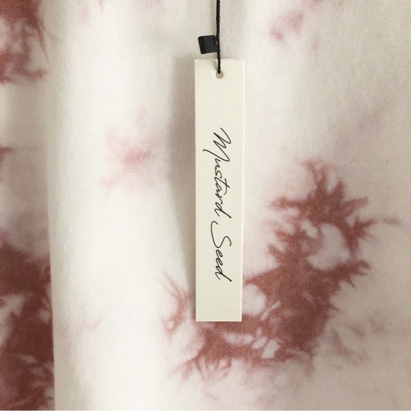 Mustard Seed Tie Dye Cream Pink Cold Shoulder Sweatshirt Size Small NWT - Picture 4 of 9